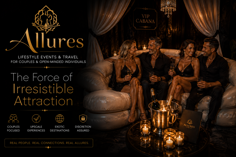 Allures lifestyle couples relaxing in a VIP cabana in Sacramento, California