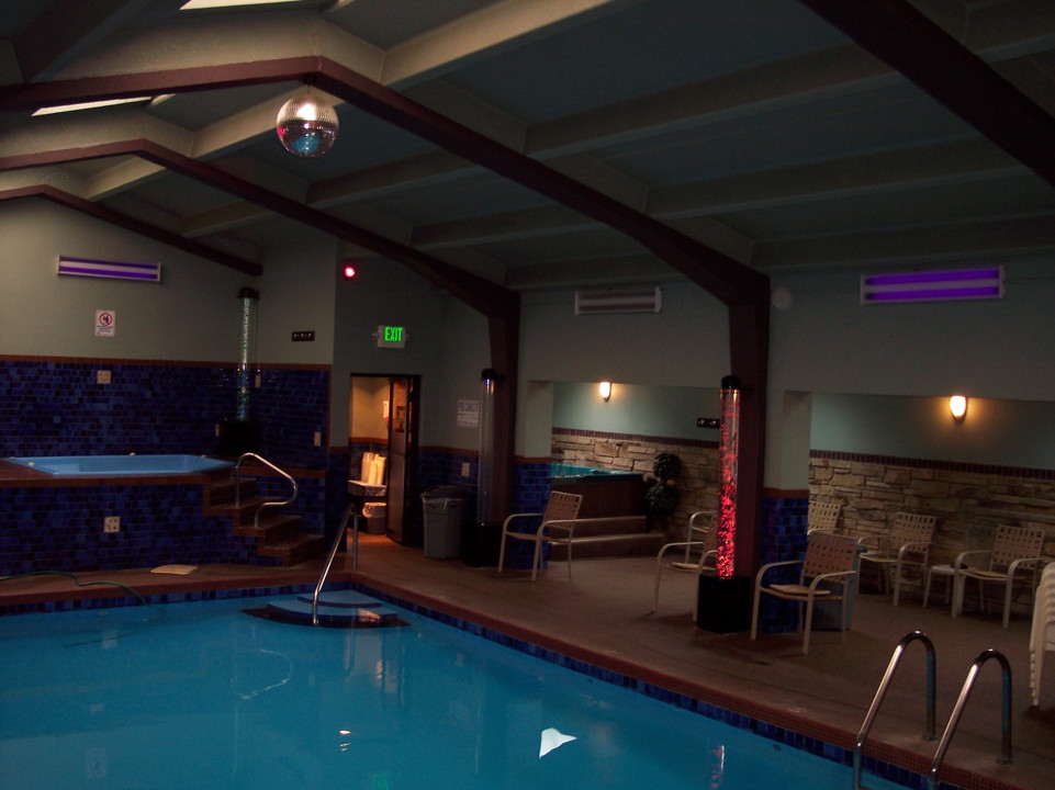 Clothing-optional pool and hot tub area