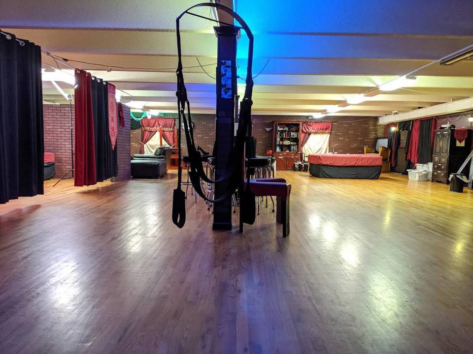 BDSM dungeon with suspension equipment