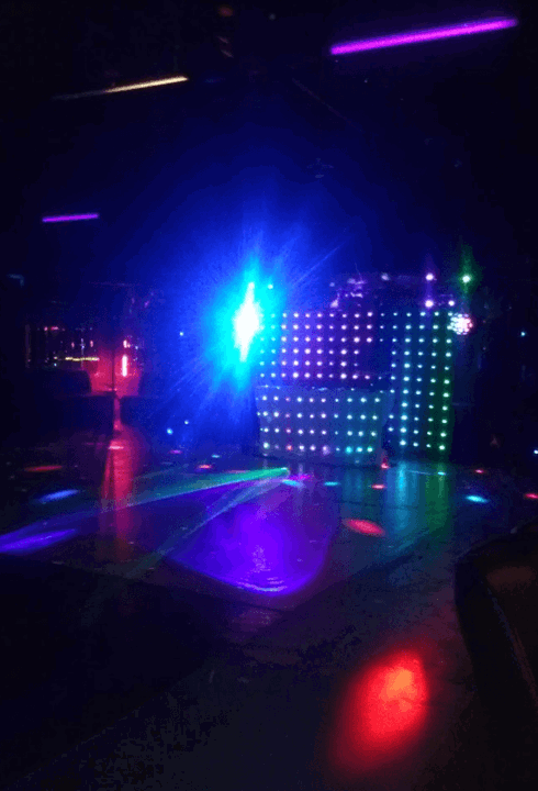 Dance floor with vibrant club lighting