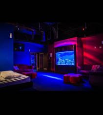 Miami Velvet lounge with aquarium and seating in Miami, Florida