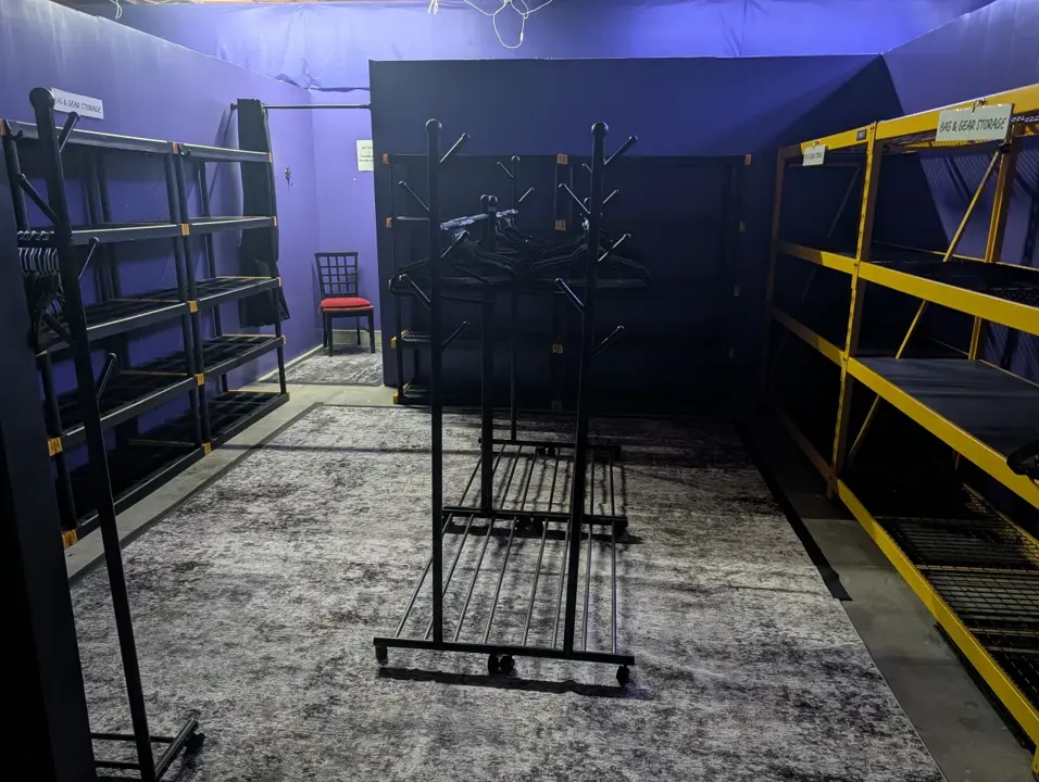 Coat and gear storage area