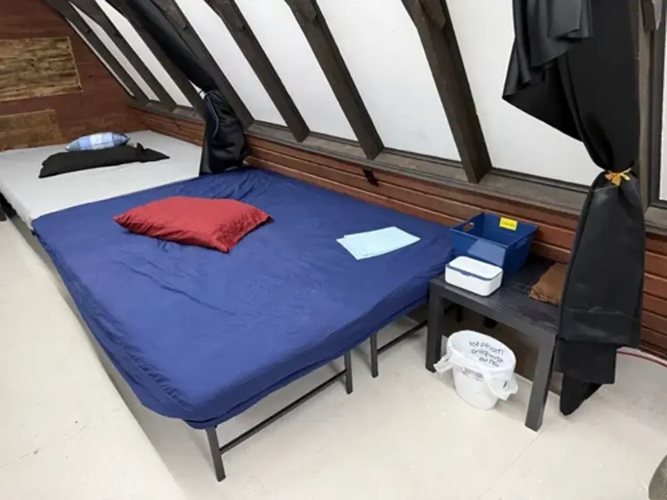 Private play bed in the upstairs area