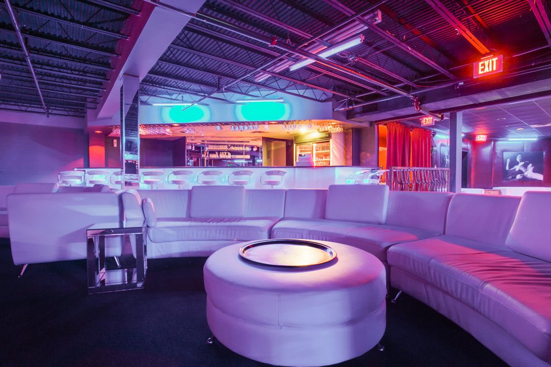 Club interior with lounge seating