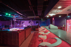 Colette Dallas red lounge and bar interior in Dallas, Texas
