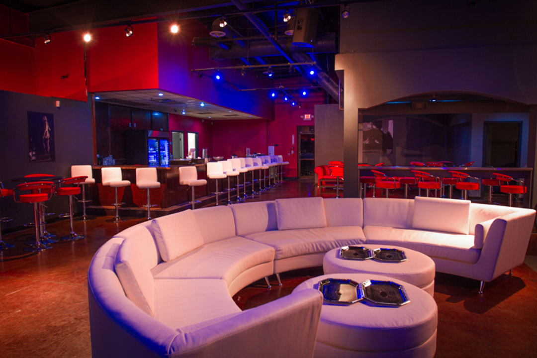 Curved white sofa in the lounge