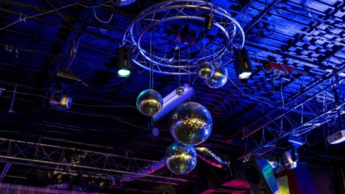 Club ceiling and blue lighting