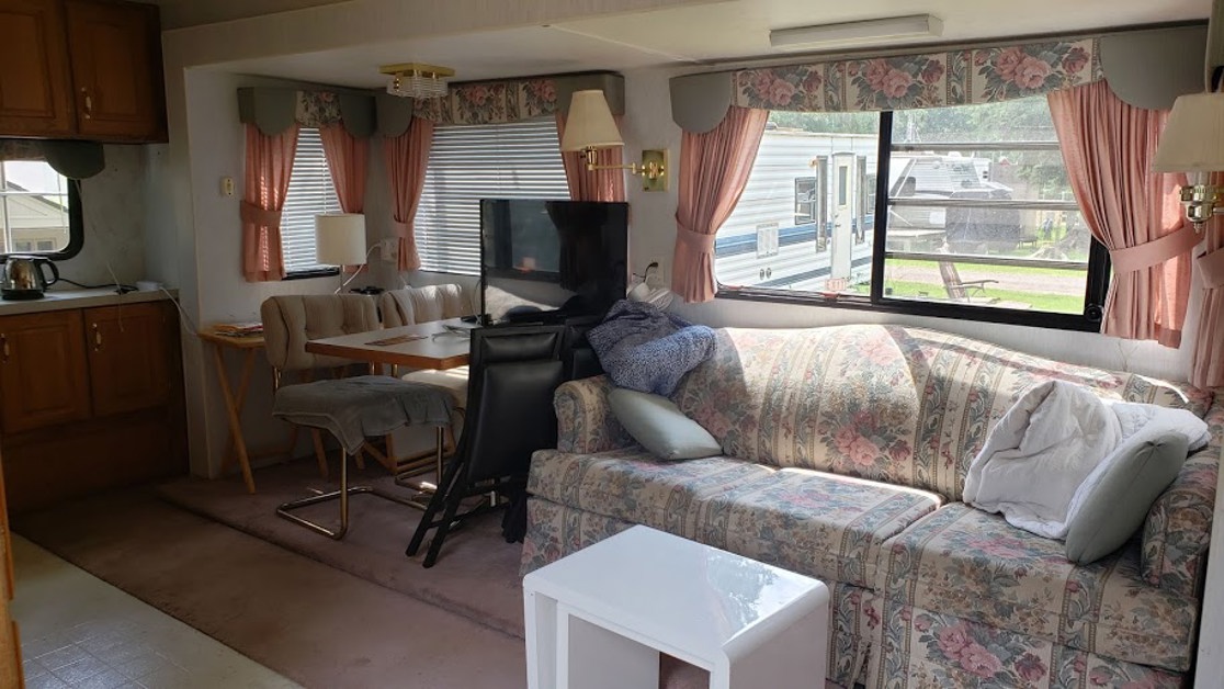 Rental trailer living room