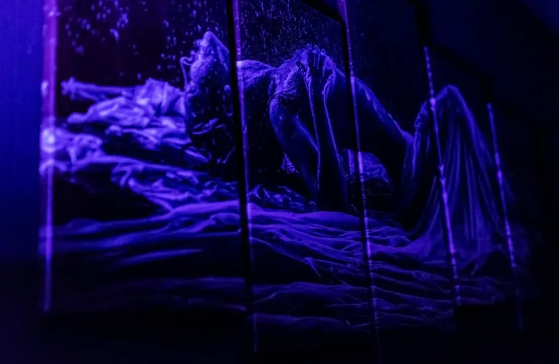 Erotic wall artwork inside the club