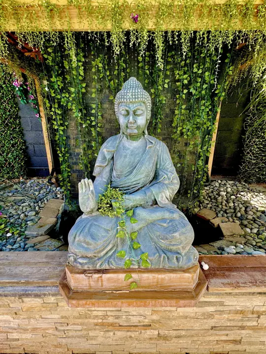 Buddha statue and Zen garden