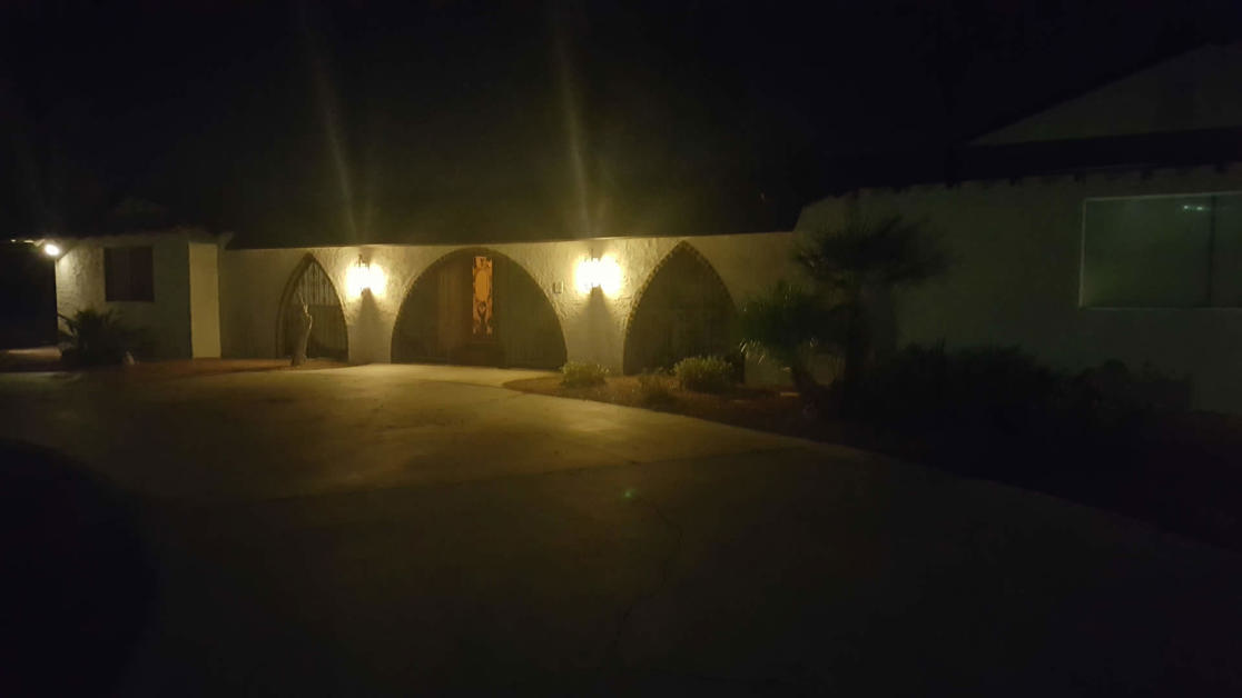 Exterior entrance at night