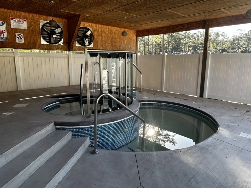 Covered spa area