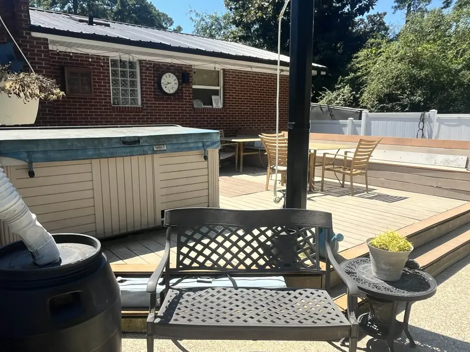 Outdoor hot tub deck