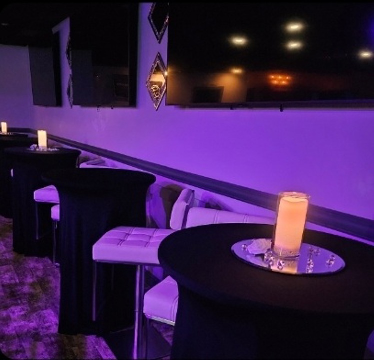 Bar with purple lighting