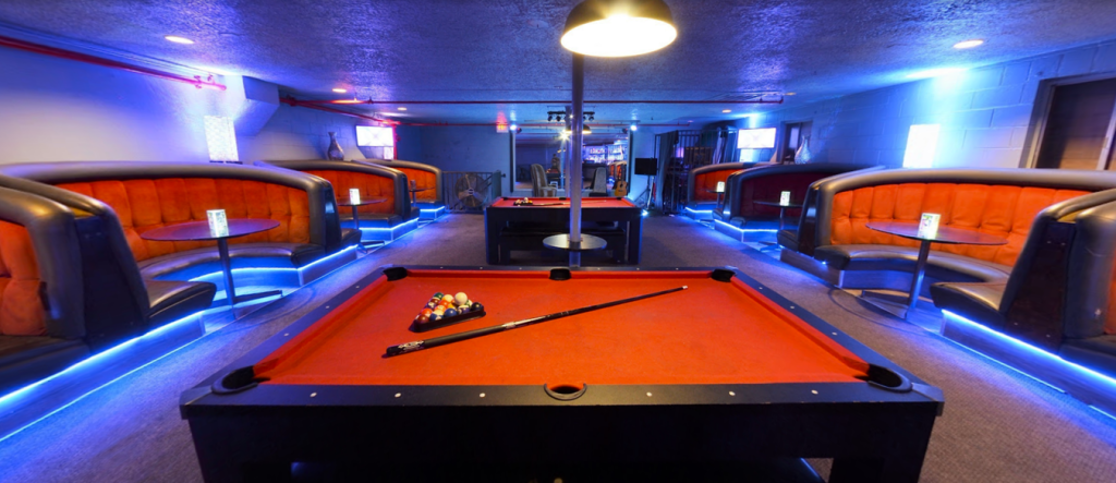 Lounge and pool table