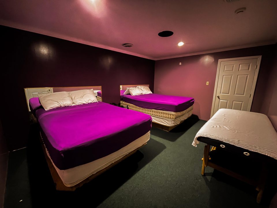 Private play room with two beds